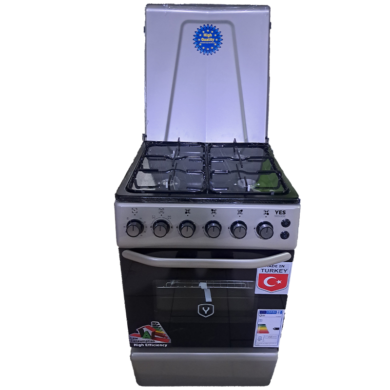 Blueflame Full Gas Cooker 60 By 60 Cm S6040GRFP With Gas Oven & Grill,  Turbo Fan, Automatic Ignition, Rotisserie, Glass Cover, Oven Lamp - Inox -  TilyExpress Uganda